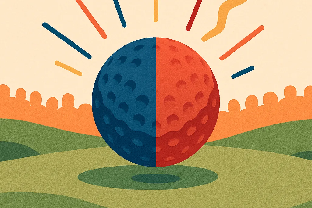 Editorial illustration for a roundup of the online discussion about Presidents Cup Golf Event